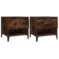 conjunto de 2 mesitas de noche con cajon 50 x 46 x 50 cm en madera contrachapada marron dec032622