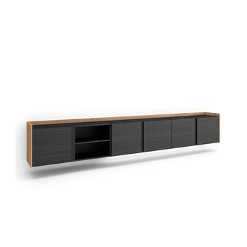 Mueble Tv Secadero-01 Con Puertas Abatibles Y Led