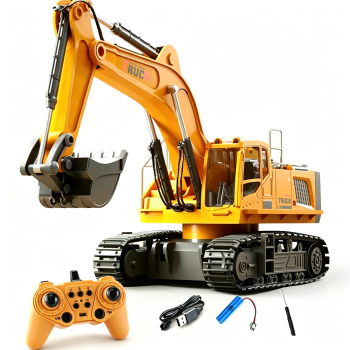 555-12 RTR 2.4G 12CH COCHE RC Excavadora Cubo Aleación Control Remoto LED Luz Sonido Vehículos de Ingeniería Modelos Jug