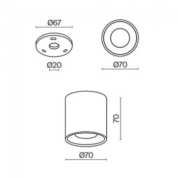 Foco de superficie alfa led dim (12w)