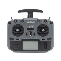 helloradiosky v14-p 24ghz transmisor de radio con modelo integrado de 1000 mw elrs sensor de posicion hall gimbal de co