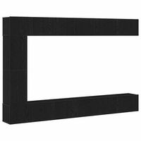 conjunto de mueble de tv 9 piezas roble negro 305 x 30 x 110 cm