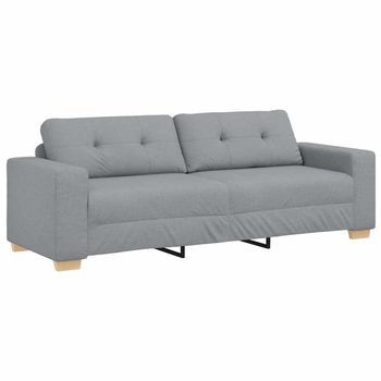 Sofá De 3 Plazas Gris Claro, 220x78x80 Cm, Tela Vidaxl