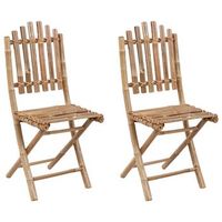 pack 2 uds sillas de jardin  silla de exterior  sillon plegables con cojines bambu