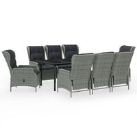 juego de comedor de jardin 9 piezas gris claro vidaxl