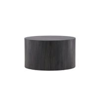 mesa baja redonda efecto marmol o80cm - negro