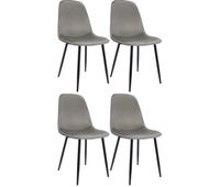 set de 4 sillas de comedor maryam terciopelo gris claro 54x45x88 cm