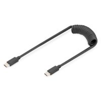 cable usb en espiral digitus usb-c a usb-c 1 m usb 20 pd 60w