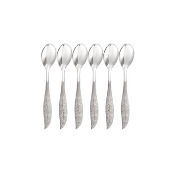 Cucharas hojas plateadas - lote de 6