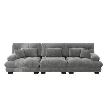 Sofá Esquinero Relajante - Sofá Modular De 3 Plazas - Cine, Salón - Gris