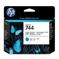 hp 744 f9j86a cabezal de impresion negro foto y cian original