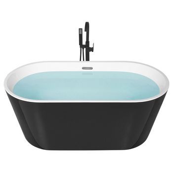 Bañera De Acrílico Negro Plateado Blanco 170 Cm Sanitario Independiente Havana