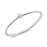 anillo de mujer de oro blanco 14 quilates con topacio blanco