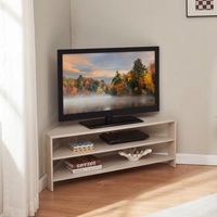 mueble de tv berg con estantes 110x36x42 cm - beige encasa