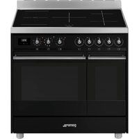 smeg c92ipbl9-1 90 cm electric induction range cooker - black black