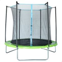 cama elastica infantil aktive con red de seguridad y borde acolchado 261x261x256 cm negro