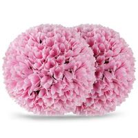 juego de 2 bolas decorativas de boj resistentes a los rayos uv planta artificial topiaria planta decorativa diametro 28 cm rosa