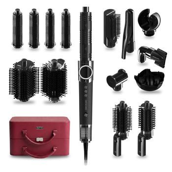 Cepillo De Aire Moldeador Multifunción - 14 Accesorios - Airglisse 14in1 Platinum. 110000 Rpm, 1400w, Función Plasma Cecotec