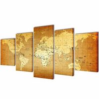 set decorativo de lienzos para la pared modelo mapamundi 200 x 100 cm vidaxl