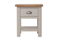 cole oak and truffle grey lamp table