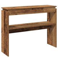 mesa consola madera de ingenieria envejecida 80x30x102 cm