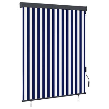 Estor Enrollable De Exterior Azul Y Blanco 140x250 Cm Vidaxl