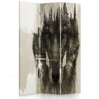 biombo wolf forest - separador de ambientes cm 110x150 3 paneles