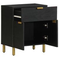 mesita de noche - mesilla madera de ingenieria negra 50x33x60 cm mc5071