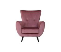 sillon fijo rober color rosa y patas de metal color gris
