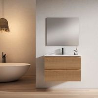 mueble marlus 60 cm roble hafas pack mueble  lavabo