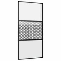 puerta de vidrio calado negro 1025 x 2 x 205 cm aluminio vidaxl