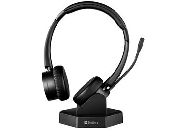 Sandberg Bluetooth Office Headset Pro+ Bluetooth Office Headset, 126-18 (Bluetooth Office Headset Pro+, Headset, Head-Band, Office/Call Center, Black, Binaural, Volume +, Volume)