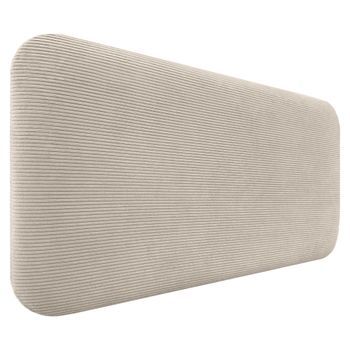 Dhome Cabecero Tapizado En Pana Liso Redondeado Pana Para Pared Acústicos Cabeceros Absorbentes Cabezal Cama Dormitorio (beige, 90cm)