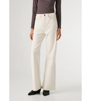 Pepe Jeans para mujer. PL20508051CB Pantalón Flare Willa beige (31/30), Casual, Algodón