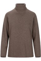 jersey de cuello alto de mezcla de cachemira taupe l