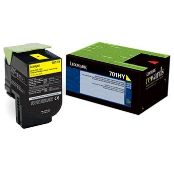 Lexmark 702HY Original Yellow High Capacity Return Program Toner Cartridge (70C2HY0)