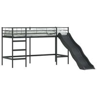 cama individual  estructura de litera para ninos con tobogan negro y antracita