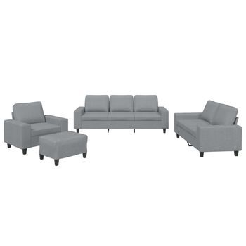Juego De Sofás 4 Piezas Tela Gris Claro Vidaxl