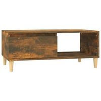 mesa de centro 50x90x365 cm madera trabajada y madera maciza de eucalipto - marron