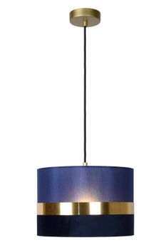 Lámpara colgante de lino 1xe27, azul