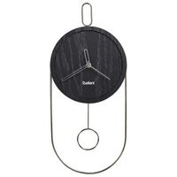 reloj de pared decoracion colgante 20 x 45 cm diseno sin numeros pendulo mdf negro sierre