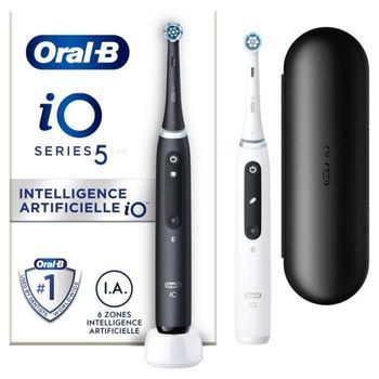 Cepillos De Dientes Eléctricos En Blanco Y Negro, 2 Cabezales