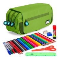 estuche escolar triple grafoplas bitsbobs con material incluido verde