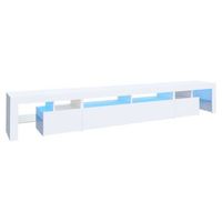 mueble de tv con luces led blanco 260x365x40 cm