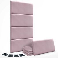 dhome juego de 8 paneles tapizados de terciopelo premium pack autoadhesivos para pared acusticos absorbentes proteccion impactos salmon 60x50cm x8