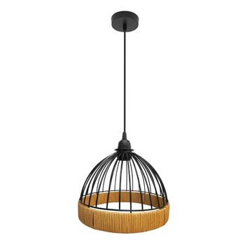 FABRILAMP Lámpara de techo colgante Gaston 1xe27 Negro/natural 25d