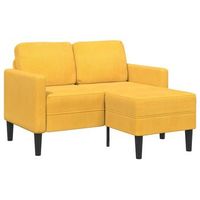 sofa 2 plazas con chaise longue en forma l amarillo claro 125cm vidaxl
