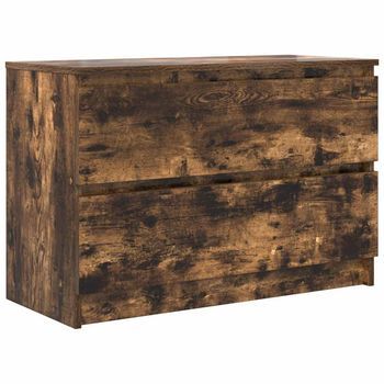 Mueble De Tv De Roble Ahumado 80x35x54 Cm Madera De Ingeniería Vidaxl