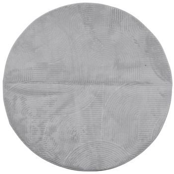 Alfombra De Pelo Corto Look Escandinavo Iza Gris Ø 160 Cm Vidaxl