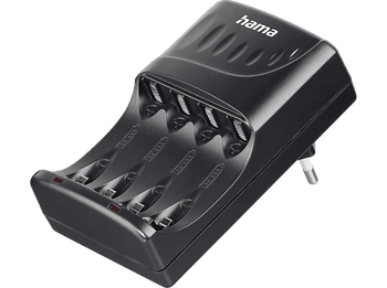 Cargador para pilas - Hama 00223553, Universal, Pilas AA y AAA, Negro